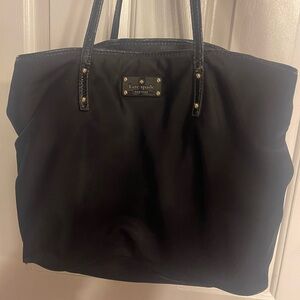 kate spade Black Nylon Tote with Patent Trim Handles